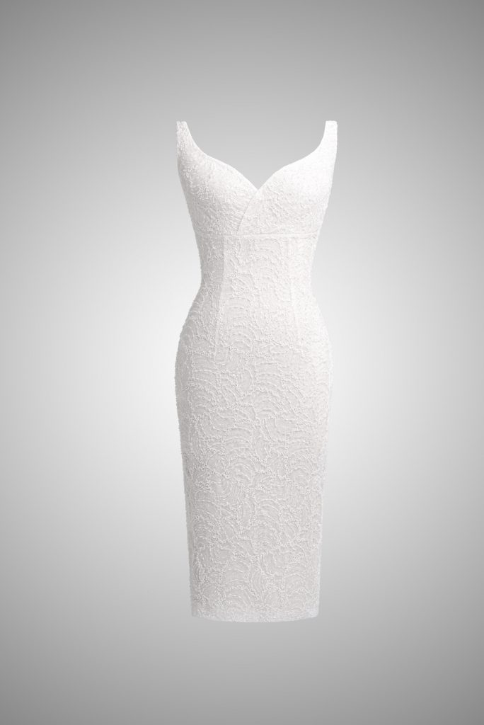 One Shoulder Beaded Dress - Viero Bridal