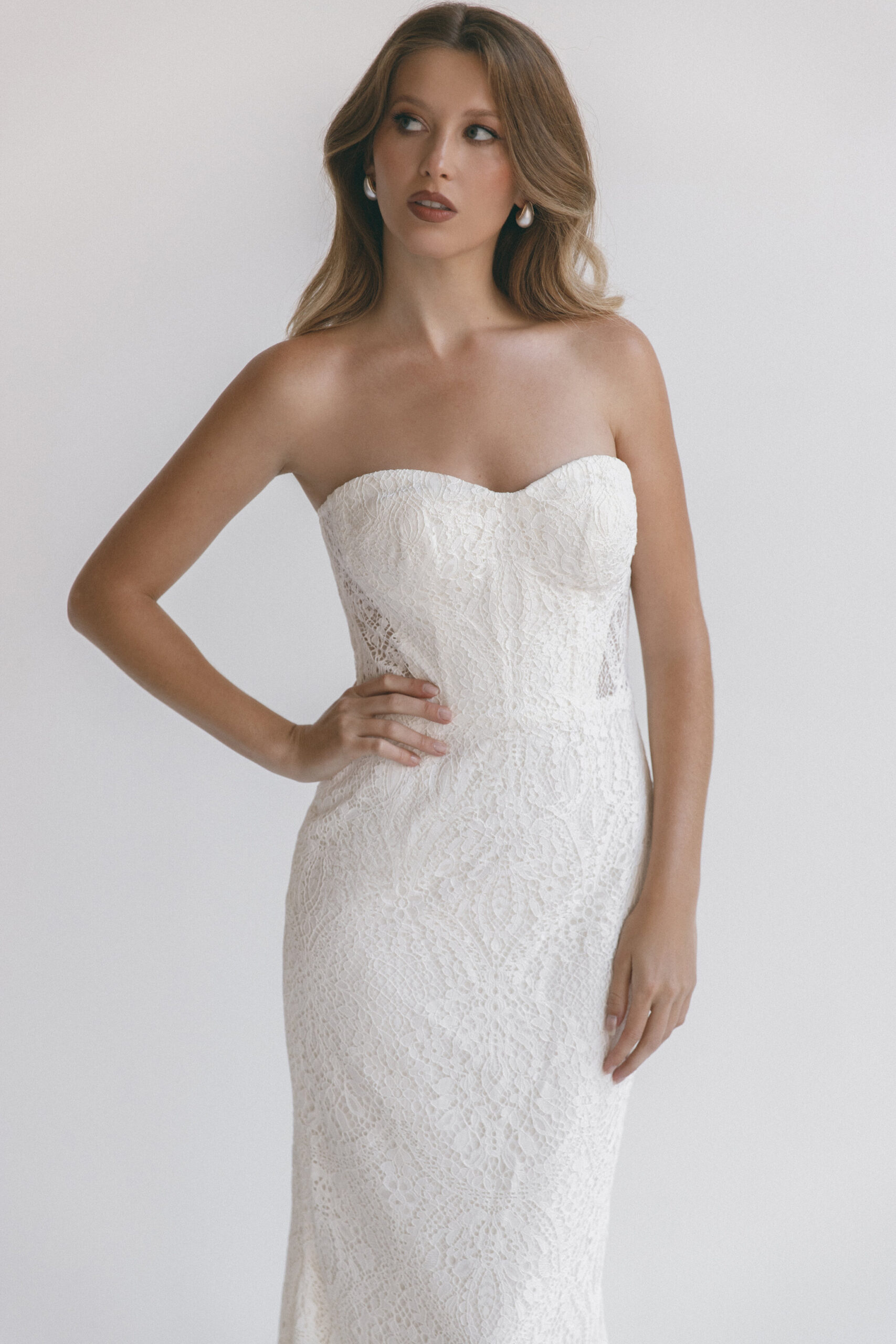 chinese dress ladies Strapless Corseted Mini Dress 12 / Silk White main image 0